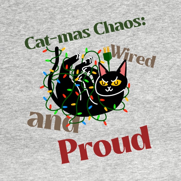 Funny Proud Black Cat Christmas Wires, CatMas by Kamran Sharjeel